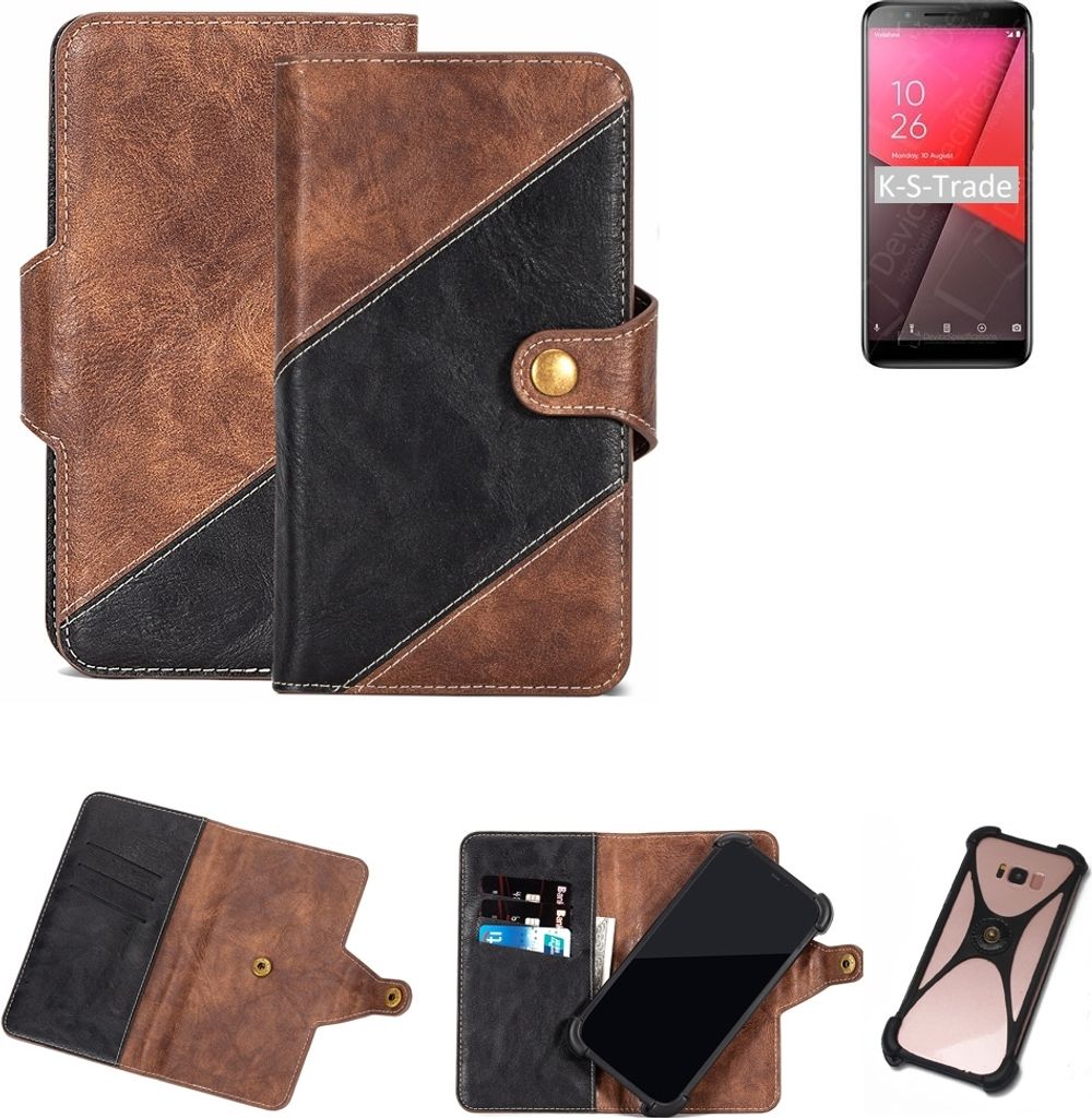 K-S-Trade Handy Hülle Schutz Hülle Schutzhülle Bookstyle Case kompatibel mit Vodafone Smart N9 Handy Cover Hülle Schutztasche 1x