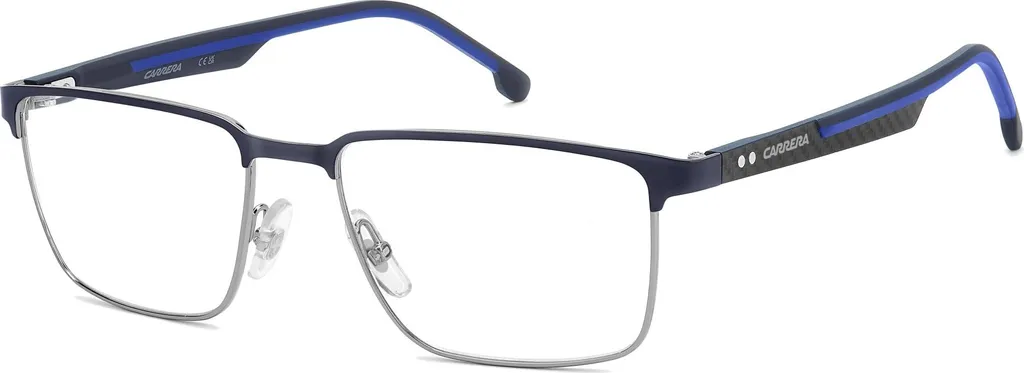Monture optique homme Carrera 8934 rectangulaire en métal bleu