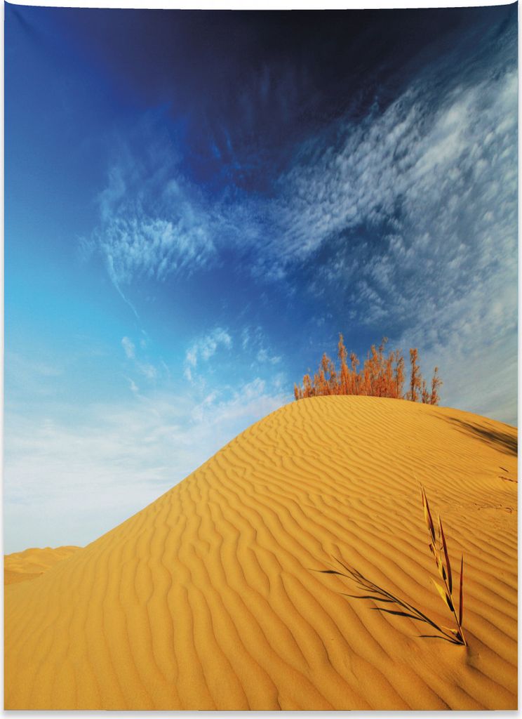 Abakuhaus Landschaft Wandteppich, Wüste Sanddünen aus Weiches Mikrofaser Stoff Kein Verblassen Klare Farben Waschbar, 110 x 150 cm, Aprikose und ...