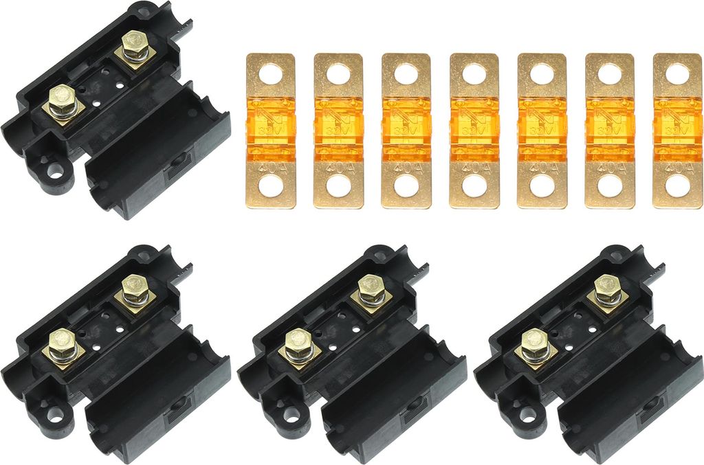 Auto Doppelbatterie 40A 32V Sicherung Satz 4 ANS Halter 7 x 40 AMP Sicherungen