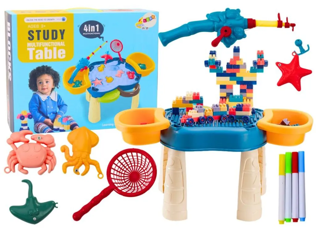 Table d'activités pour dessin et briques de construction enfant