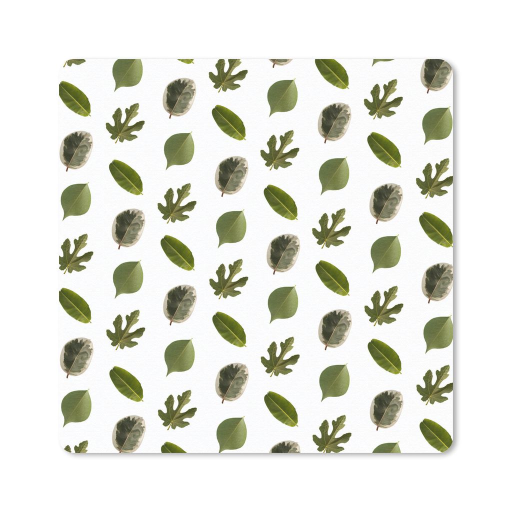 MuchoWow Mauspad Mousepad Natur - Blätter - Muster 20x20 cm - Mousepads - Maus Mat - Pad - Mausunterlage - Desk Mat - Bureauartikeln