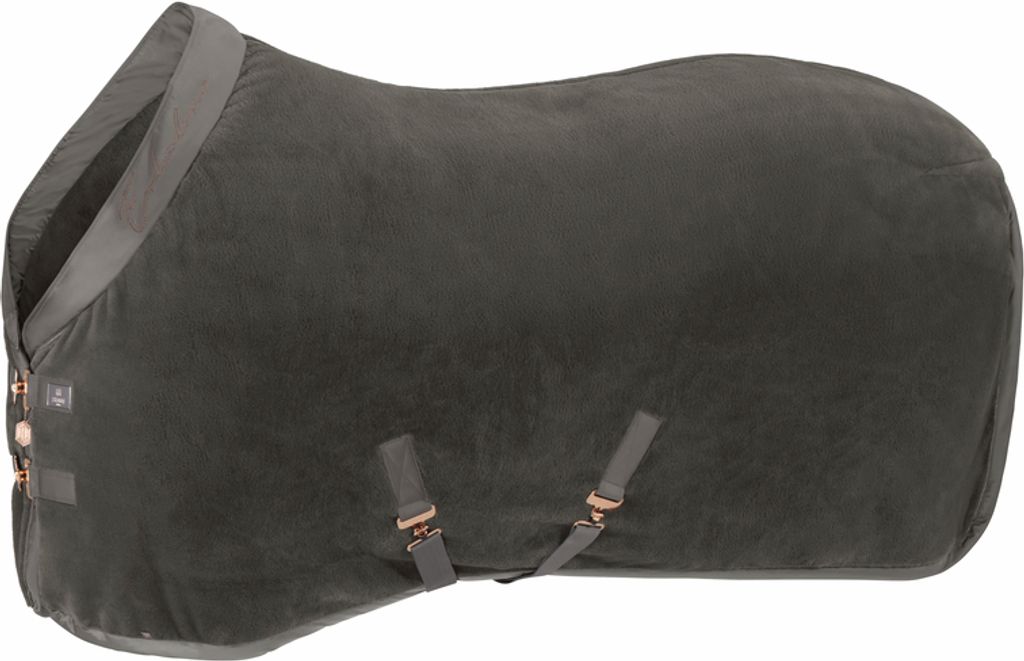 Eskadron HERITAGE Abschwitzdecke " COSY " mit Glossy Kragen Größe - 155cm Farbe - earl grey