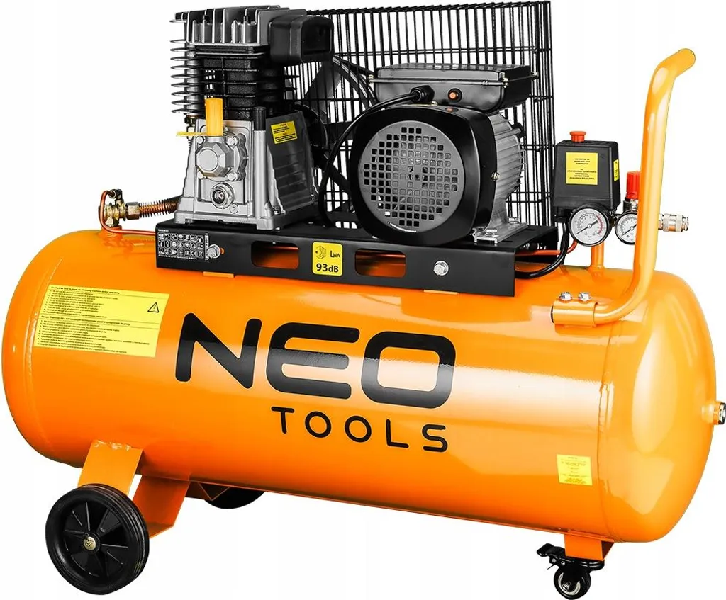Compresseur d'air 100 L NEO TOOLS pour Travaux de Peinture et Mécanique 230V