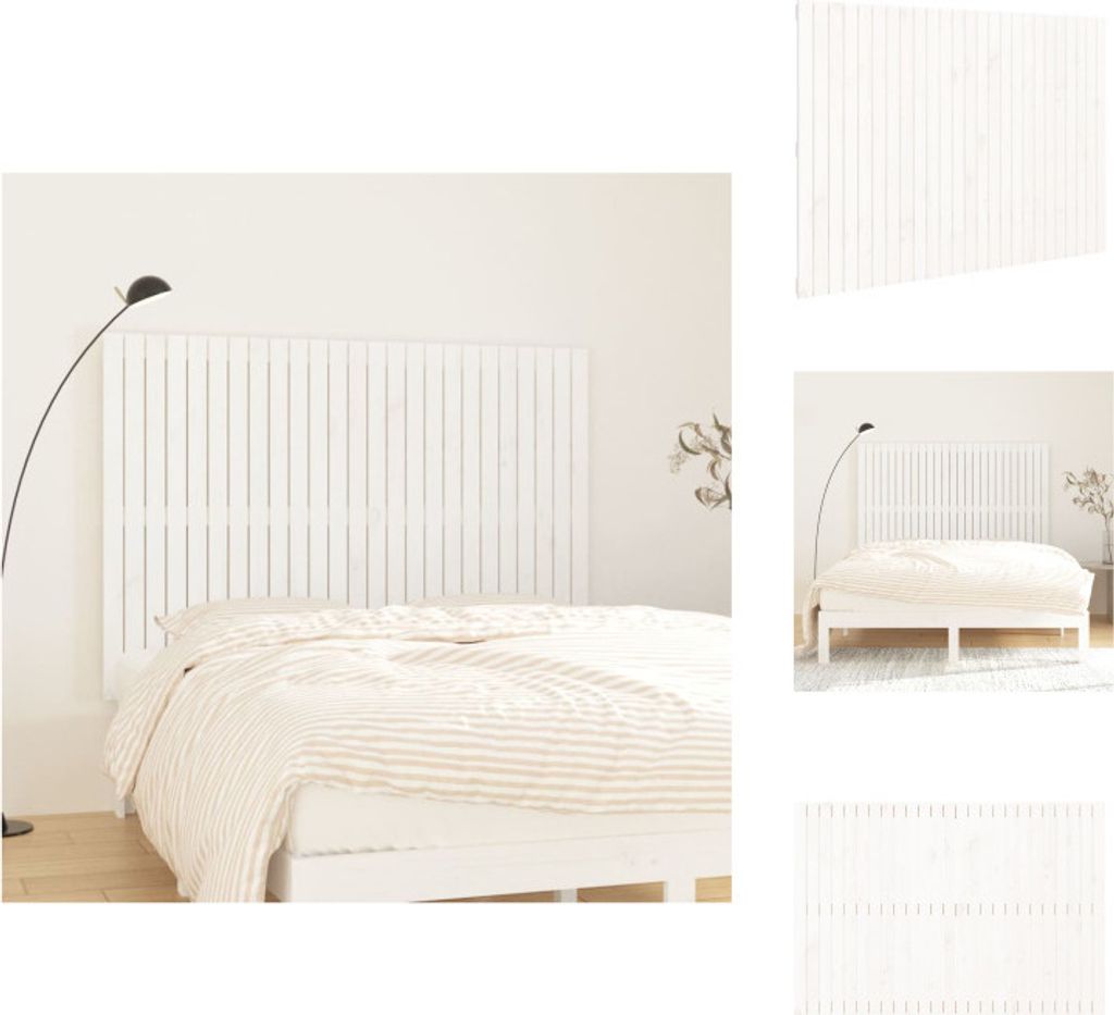vidaXL Wand-Kopfteil Weiß 159,5x3x110 cm Massivholz Kiefer - Kopf- & Fußenden