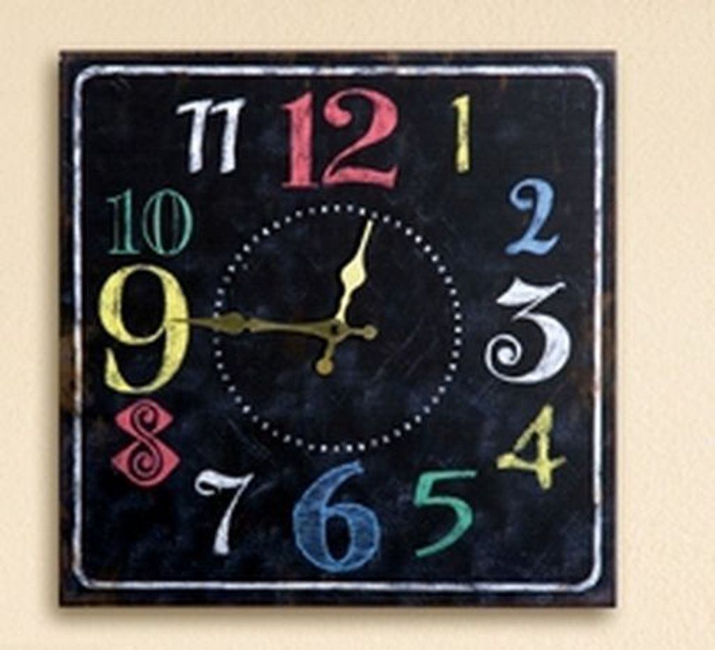 Gilde MDF Wanduhr m.farbigen Ziffern quadratisch, Hintergrund dunkelbraun Länge 4 cm Breite 40 cm Höhe 40 cm 44896