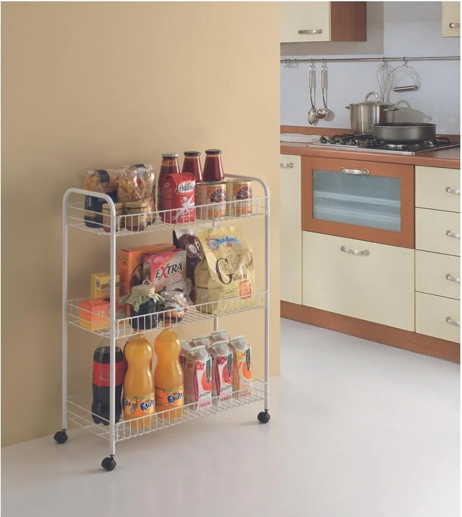Metaltex Grande Carrello Scaffale 3 Ripiani 64x31x84cm Silver - Prezzo Top