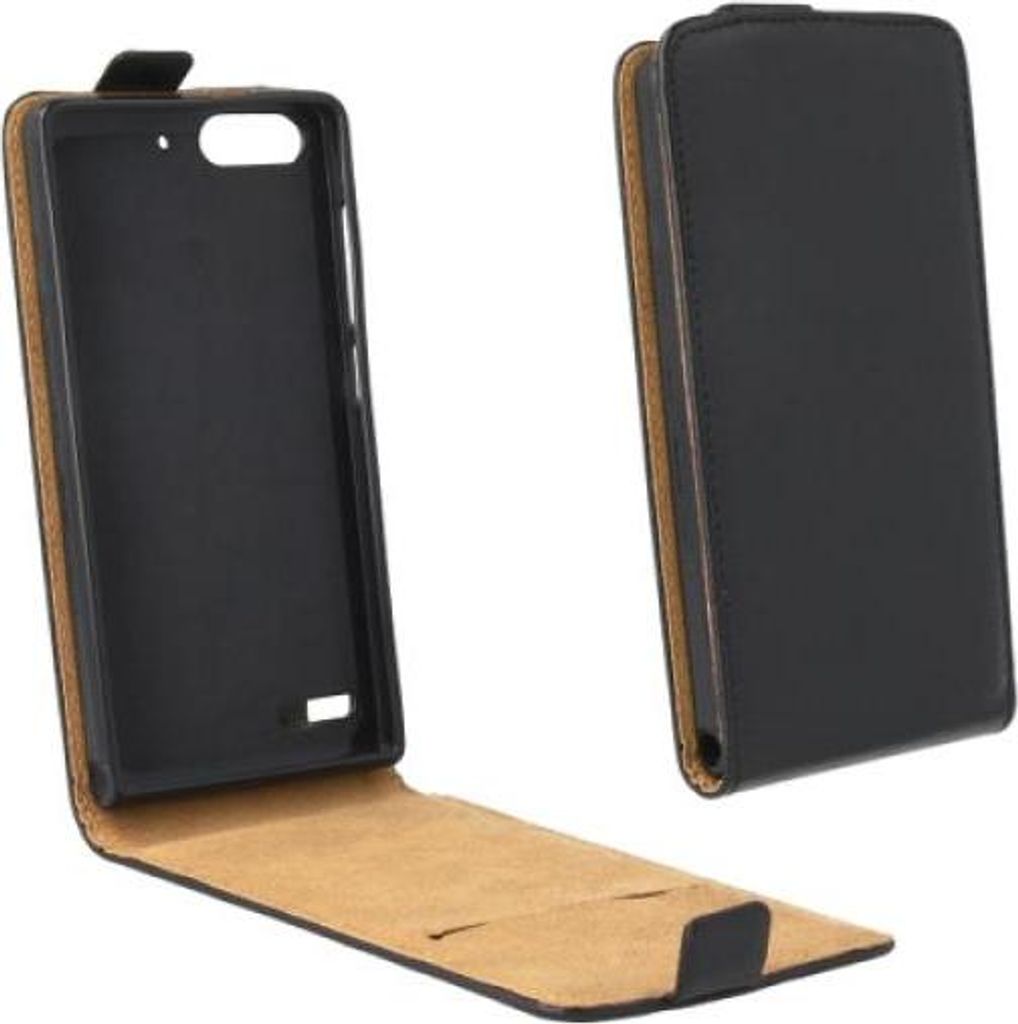 Trendy8 Front-Flip-Tasche für Huawei Ascend G6 schwarz
