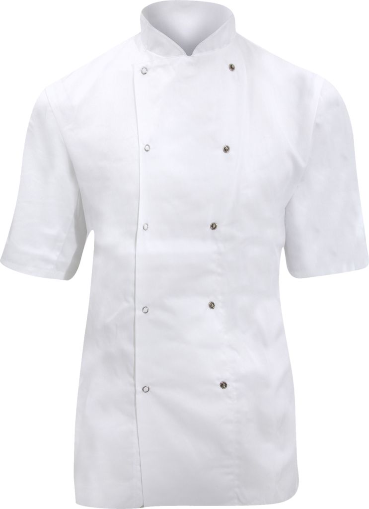 Dennys Koch Jacke für Damen, kurzarm BC225 (S) (Weiß)