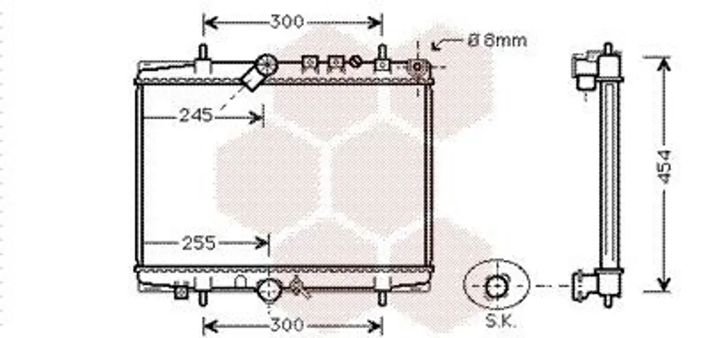 Radiateur moteur 2.0 HPi 16V et 2.2 HDi 380x558x32 mm - Réf 40002202