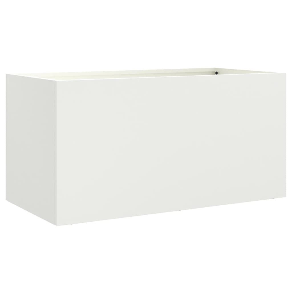 vidaXL Fioriera Bianca 62x30x29 cm Acciaio Immagine del prodotto 