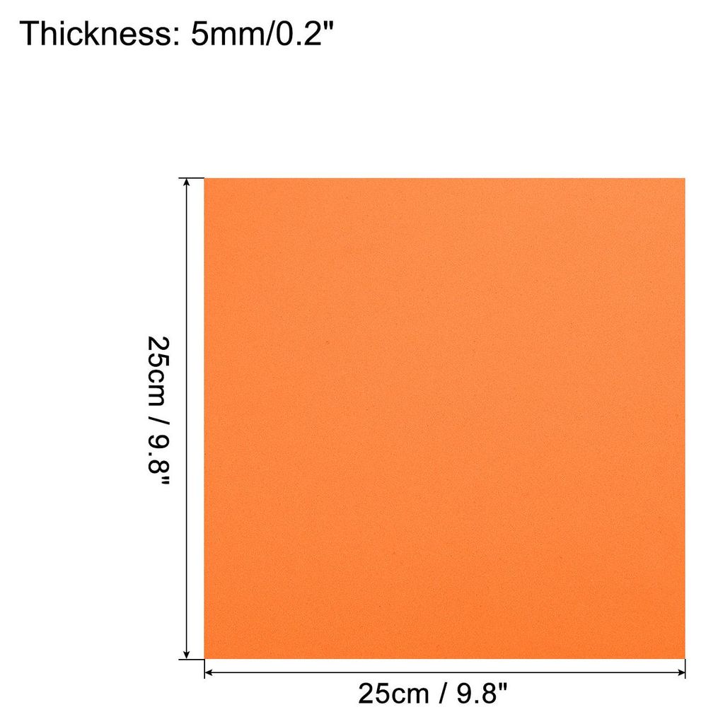 EVA Schaumstoff Bl?tter Orange 9.8" x 9.8" 5mm Dicker Bastelschaum Bl?tter fš¹r Kostš¹me Kunst und Kunsthandwerk Projekte Pack von 8
