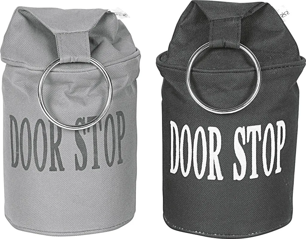 Esschert Design Butoir de porte avec anneau noir et gris modèle LH146