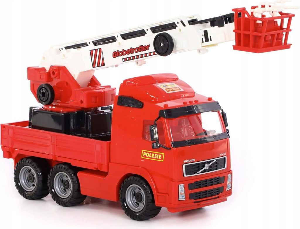 Volvo Feuerwehr LKW Spielzeugauto Groß - Feuerwehrauto Leiterwagen 59cm Kinder