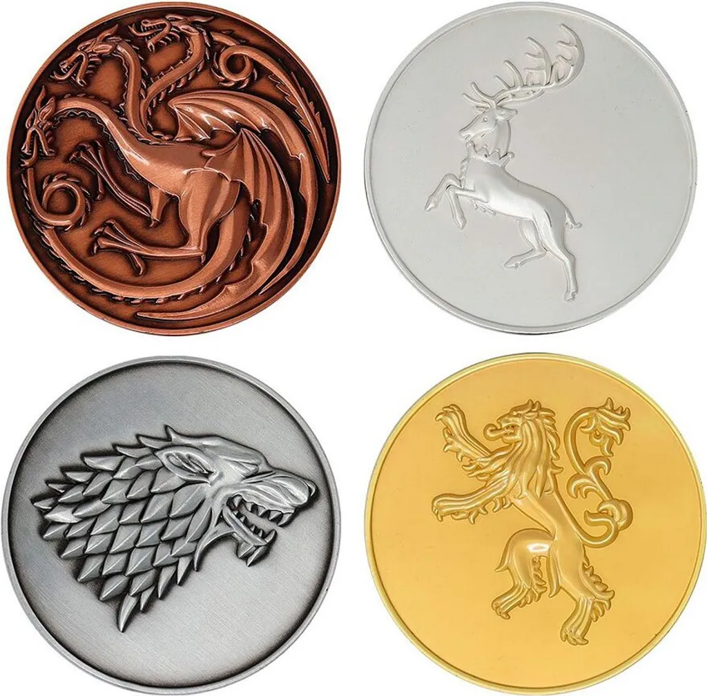 Coffret Cadeau Game of Thrones Pièces de Monnaie Dorées pour les Fans