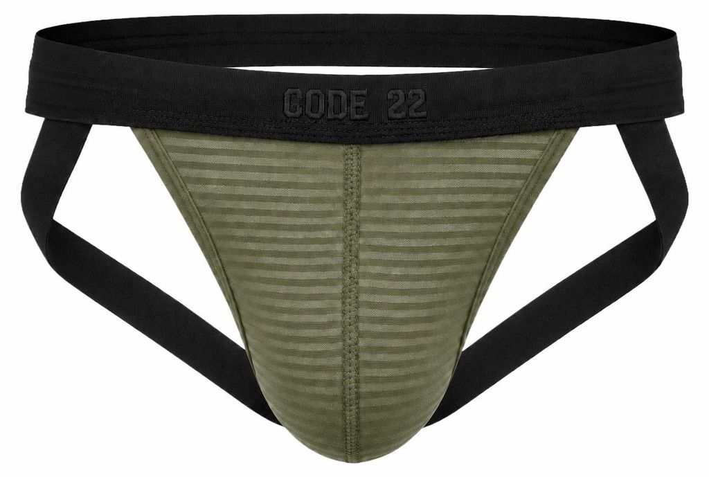 CODE 22 - Herren Unterwäsche - Zebra Jockstrap Khaki - 1x Größe XL
