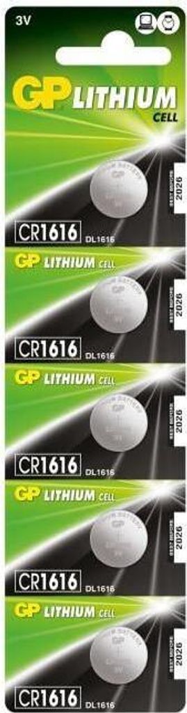 GP Batteries Lithium Cell CR1616, Einwegbatterie, CR1616, Lithium, 3 V, 5 Stück(e), 55 mAh