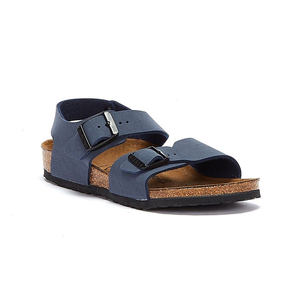 Herren Damen Birkenstock New York Birko-Flor Kinder Sandalen - (Marineblau)