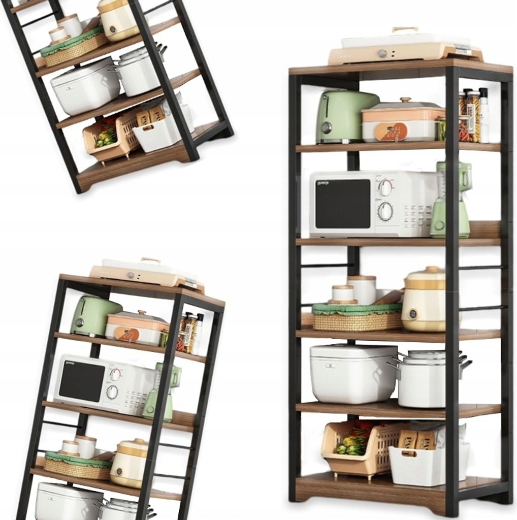 Bücherregal mit 5 Ebenen Aufbewahrungsregal Industrie-Design 160X30X60CM