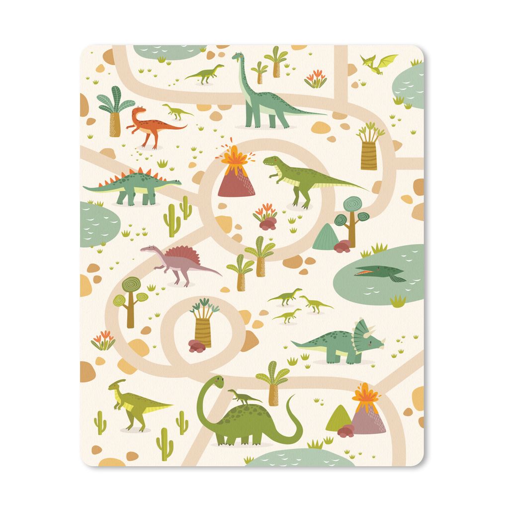 MuchoWow Mauspad Mousepad Dinosaurier - Vulkan - Kinder - Beige 19x23 cm - Mousepads - Maus Mat - Pad - Mausunterlage - Mauspads - Spielen