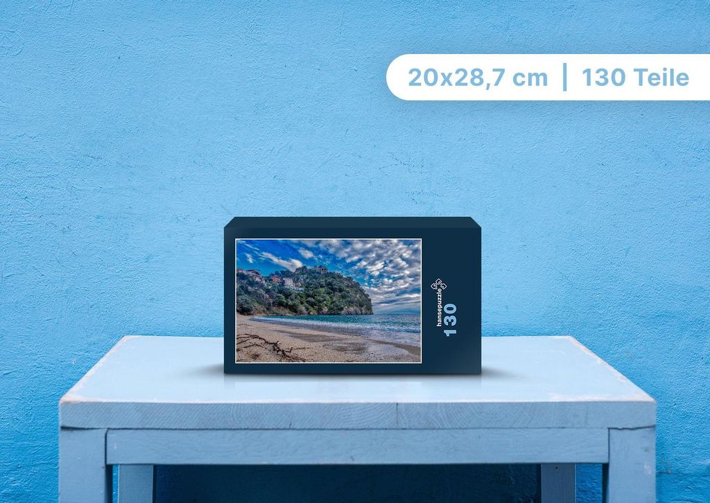 hansepuzzle 100766 - Meer Puzzle, 130 Teile, Natur, 28,7 x 20,0cm mit hochwertiger Aufbewahrung, Kartonbox und wiederverschließbarem Beutel