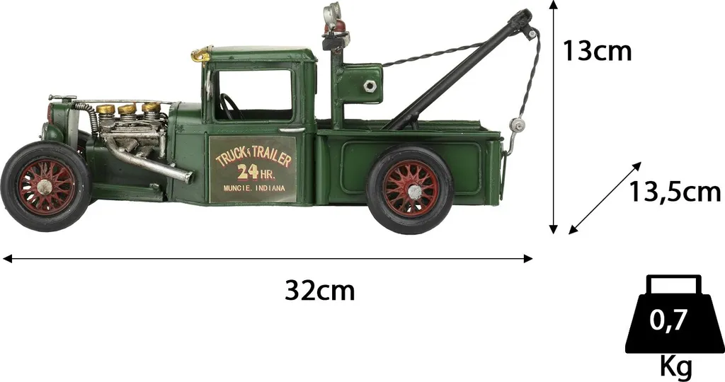 Dépanneuse Vintage Verte en Tôle Moritz - Objet de Collection Antique - 3