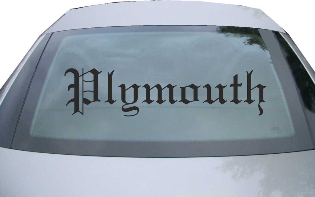 Indigos UG - Aufkleber Heckscheibe & Motorklappe DE6657 - schwarz - 600x142 mm - Plymouth - Auto Scheiben Fenster Heckklappe Tuning Racing JDM - Di...
