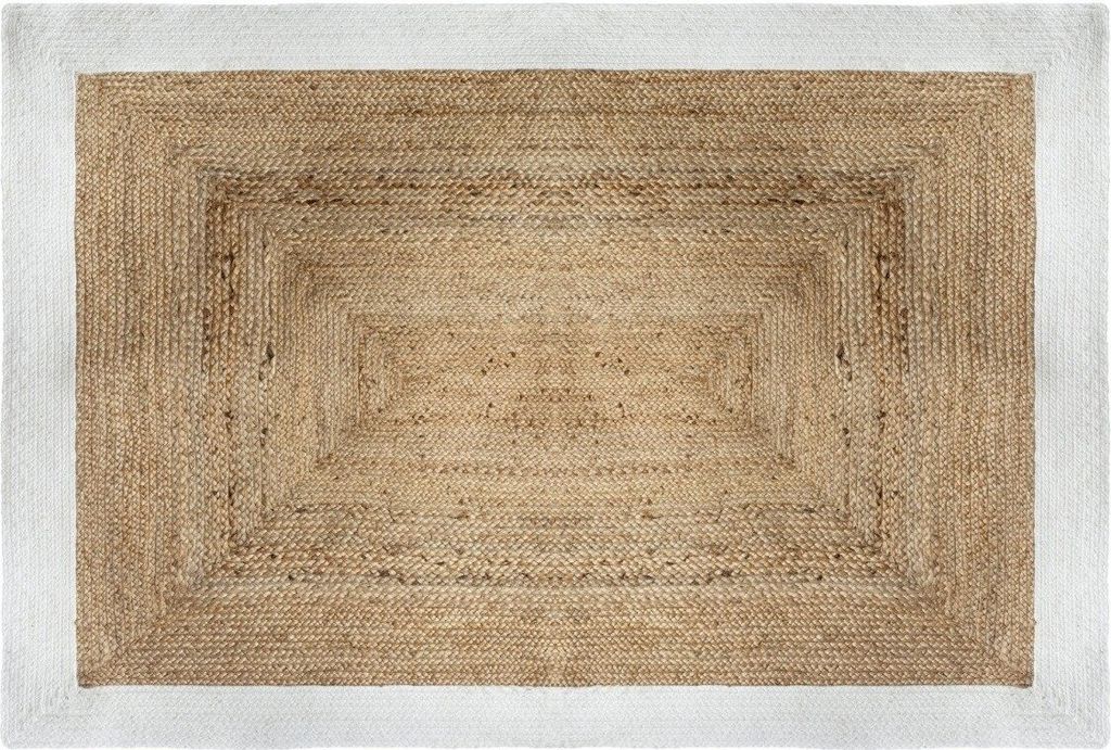 Teppich "kahi" aus jute weißer rand 120x170cm - Atmosphera créateur d'intérieur