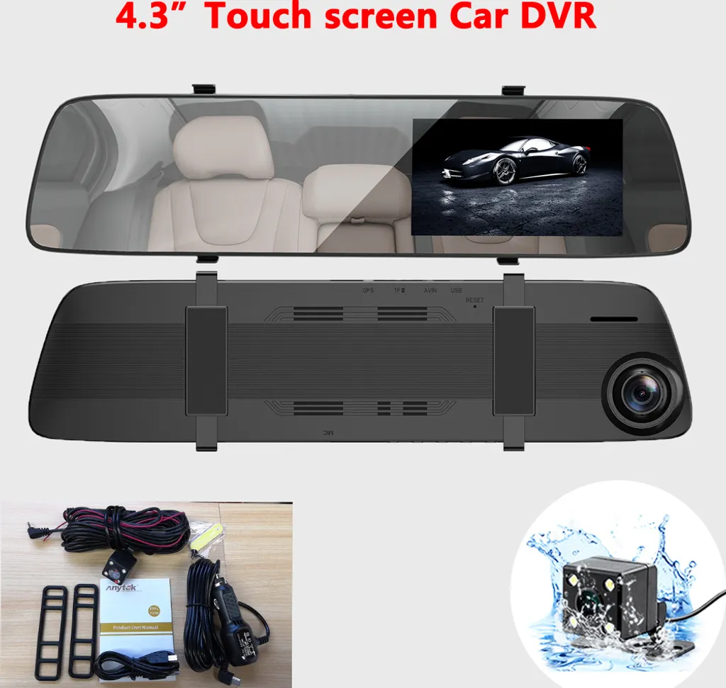 Dash Cam Specchietto A5+ 4.3" IPS 1080P: Sicurezza Dual Camera Auto