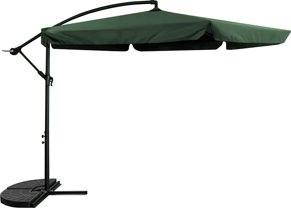 Aga Parasol de jardin déporté 300 cm Vert foncé avec pied en croix