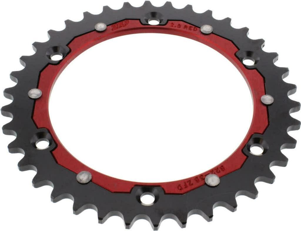 ZF Krone 38 Zähne Teilung 520 Rot Schwarz Dual ZFD-822-38-ROT