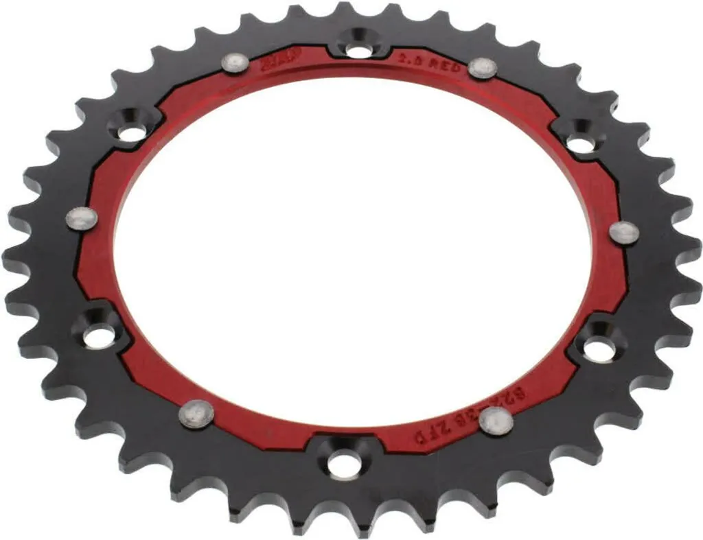 Pignon ZF 38 dents 520 rouge noir ZFD-822-38-RED pour moto de course