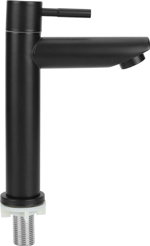 G1/2in Edelstahl Waschbecken Einzelne Kaltwasserhahn Wasserhahn für Bad Toilette BlackStraight Type (ohne Schlauch)