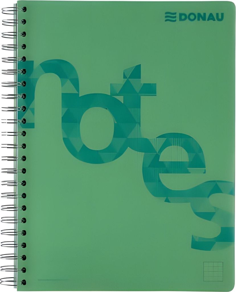 DONAU Collegeblock PP Cover - A4, kariert, grün