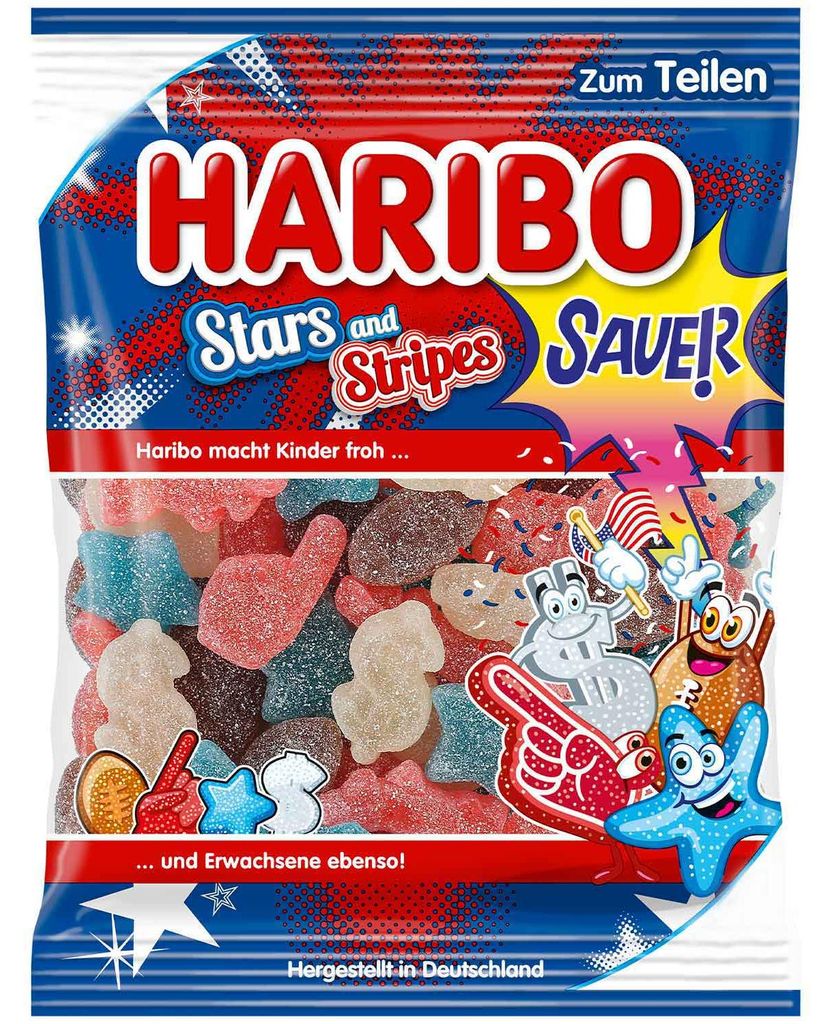 Haribo Stars and Stripes sauer 175g Produktbild 