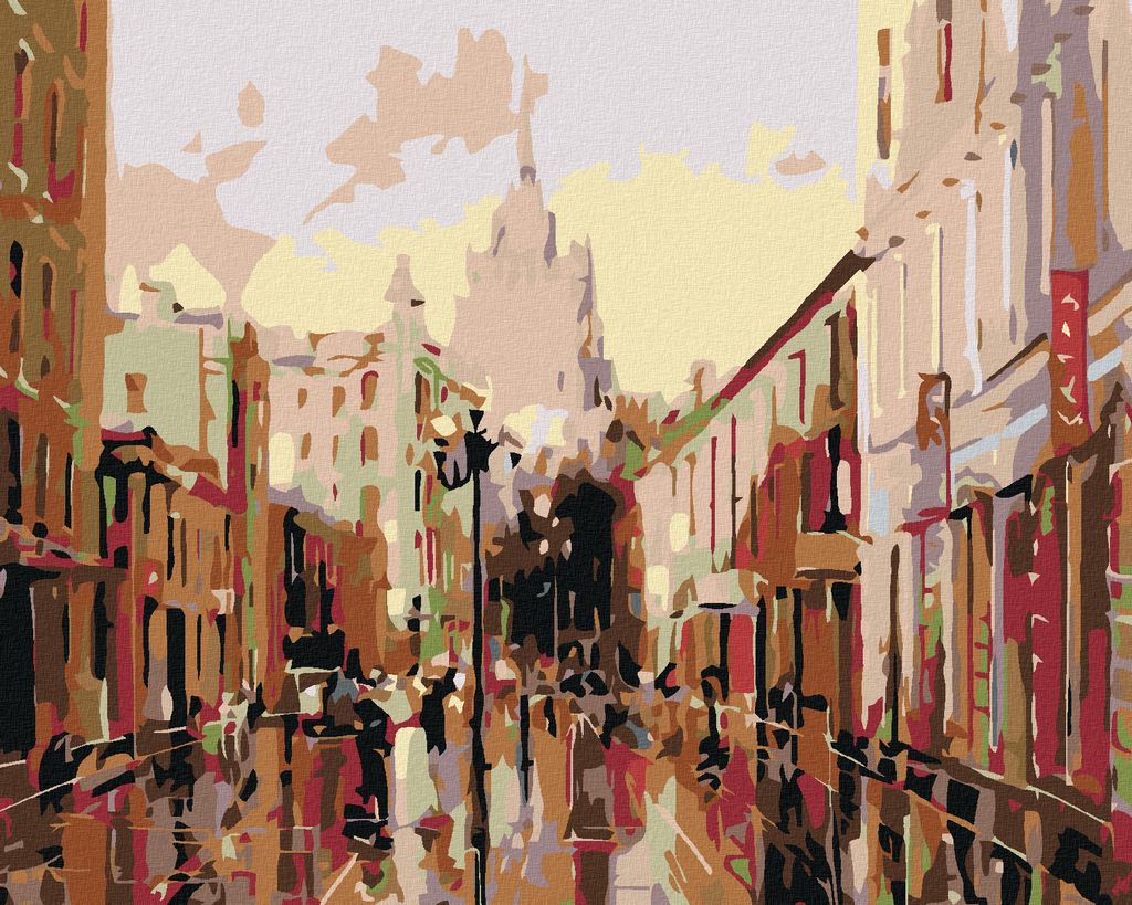 Zuty - Malen nach Zahlen - AUF DEM STADTPLATZ, 40x50 cm, mit Keilrahmen (bereits gespannt)