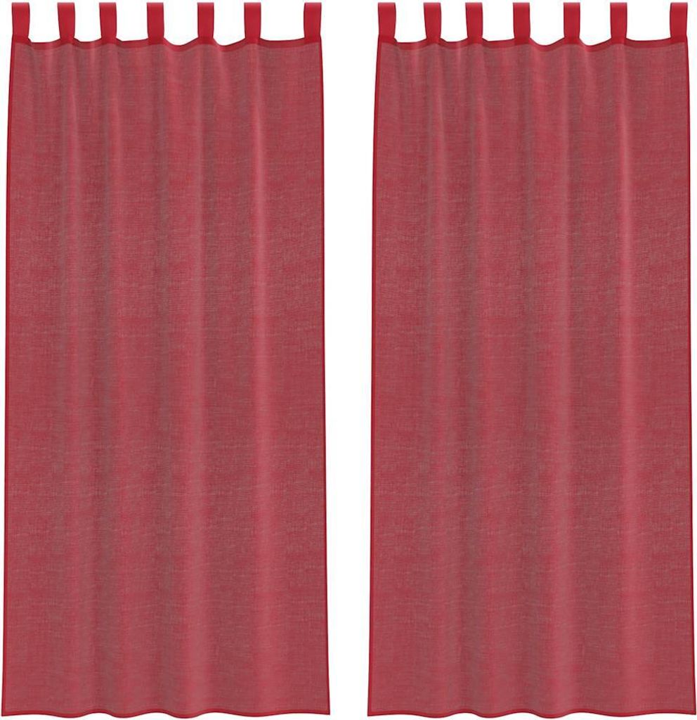 vidaXL Voile Vorhänge mit Stangentaschen 2 Stk. Weinrot