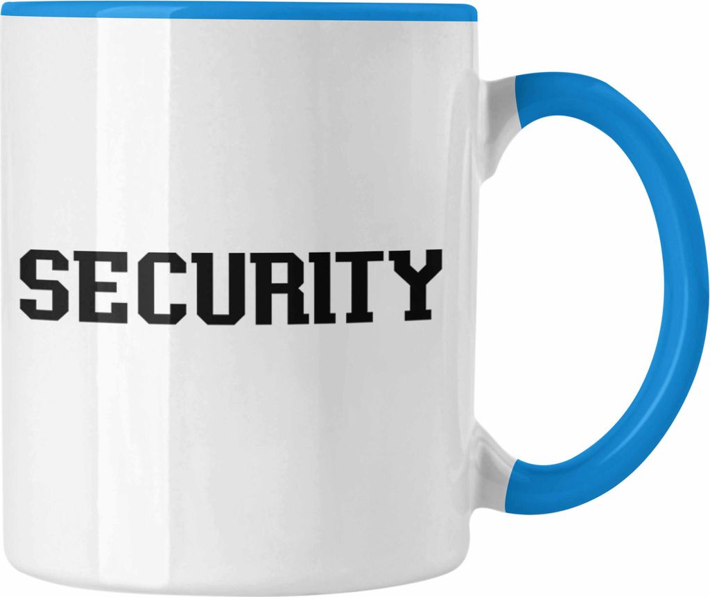 Trendation - Security Tasse für Türsteher Wächter Geschenk für Beschützer (Blau)
