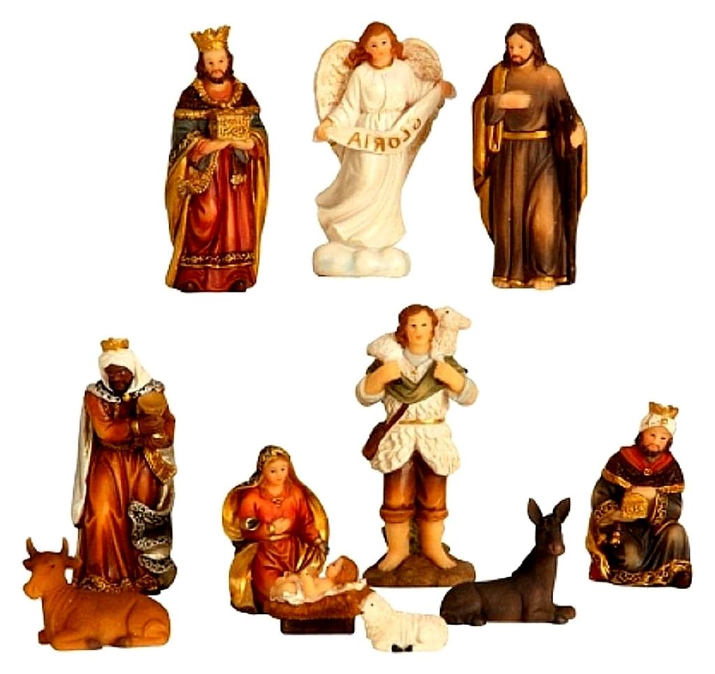 Krippenfiguren 11-teiliges Set Krippe Figuren bis 8,5 cm Weihnachten Maria Josef Jesus