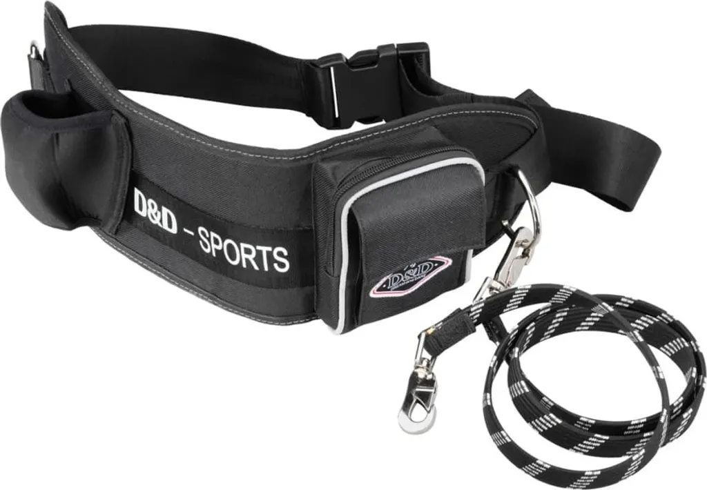 Laisse courte de sport pour grand chien noir D&D Active Walker 110 cm