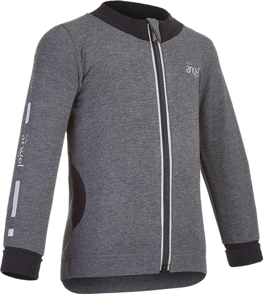 Sweatshirt REFLEX aufknöpfbar Outlast - dunkelgrau meliert, 98