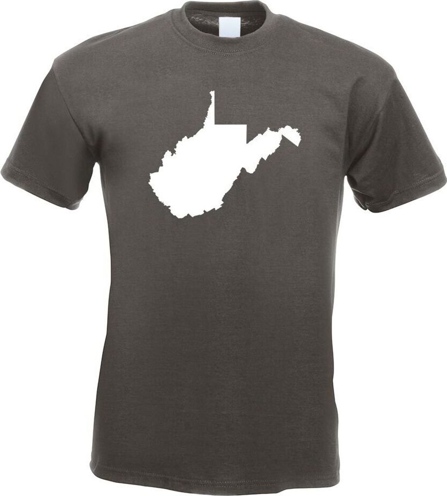Kiwistar - T-Shirt - Graphit - USA - Bundesstaat - West Virginia Herren Funshirt Bedruckt Design Sprüche Spruch Motive - mit Motiv Bedruckt - Funs...