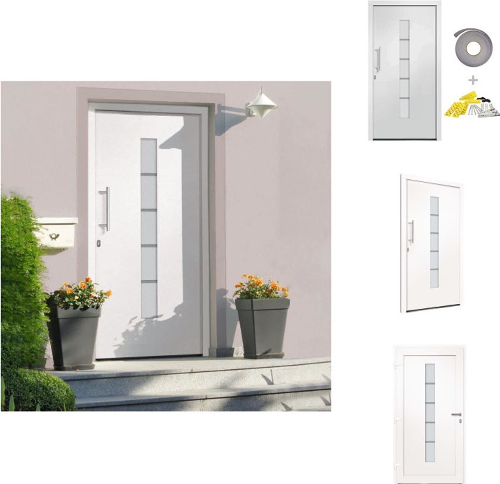 vidaXL Haustür Aluminium und PVC Weiß 100x200 cm - Haustüren