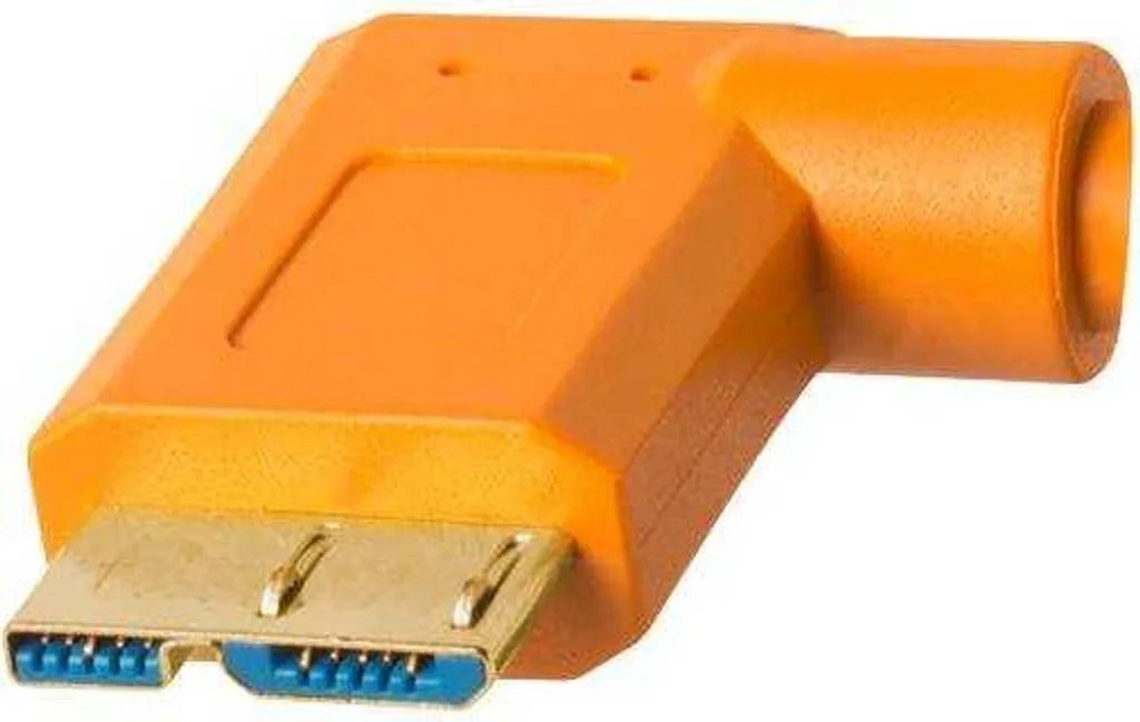 Câble Tether Tools TPro USB 3.0 Micro-B coudé orange de 4,6m - 5