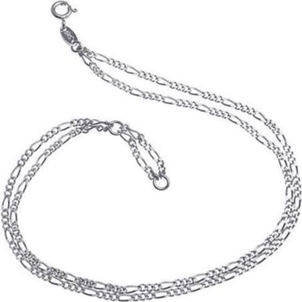 SILBERKETTEN STORE Fußkette Figaro 2,2mm 2-reihig - 925 Silber, Länge wählbar - 23cm