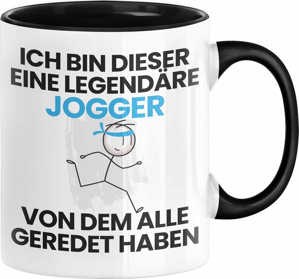 Jogger Geschenk Tasse Lustige Geschenkidee Geburtstag für Jogger Ich Bin Dieser Legendäre Jogger Von Dem Alle Geredet Haben Kaffee-Becher (Schwarz)