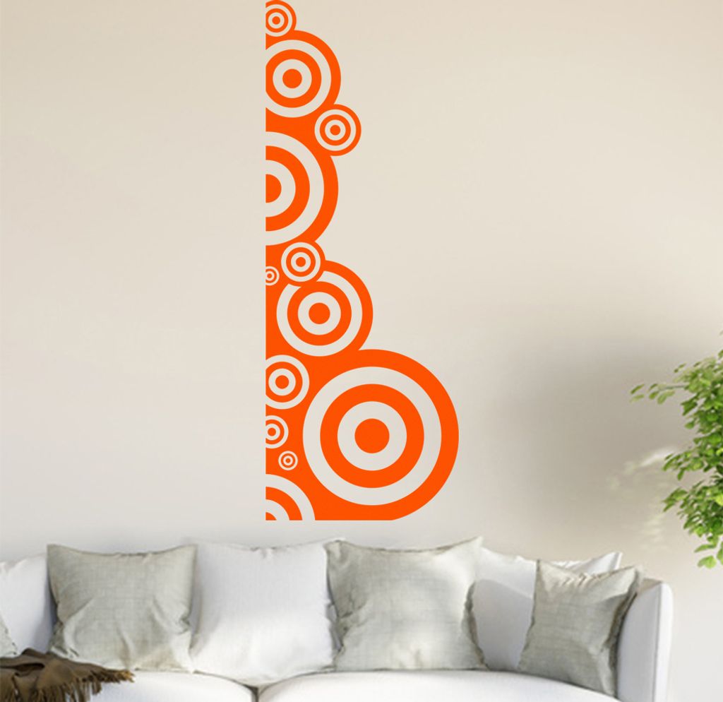 Retro Kreise Wandtattoo in 6 Größen - Wandaufkleber Wall Sticker - Dekoration, Küche, Wohnzimmer, Schlafzimmer, Badezimmer