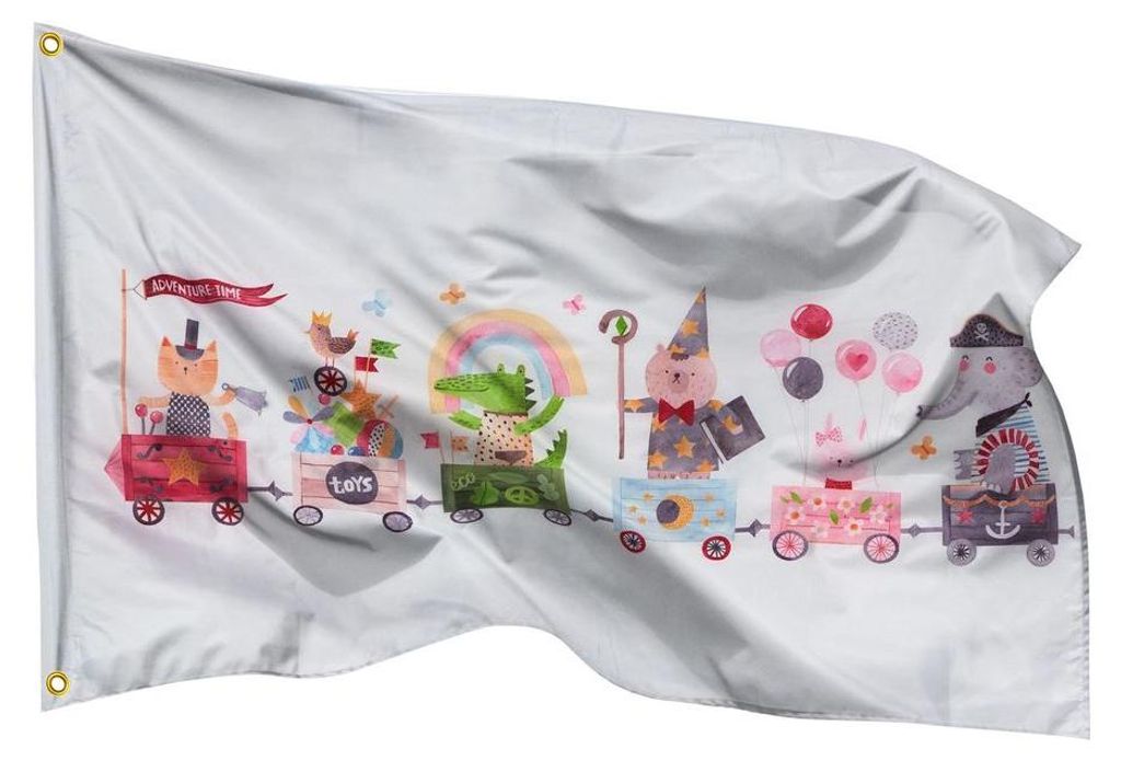 PHENO FLAGS Geburtstagszug Fahne - 60x90 cm - Alles Gute zum Geburtstag