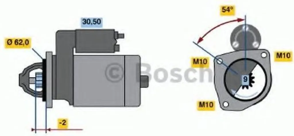 Démarreur BOSCH 0 986 016 530 pour Peugeot 406 et Citroën Xsara FIAT
