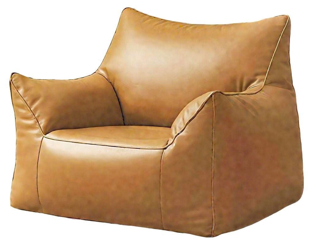Bean Bag Bezug aus Kunstleder für Lounge-Stuhl (ohne Füllung) für Schlafzimmer und Wohnraum (Khaki)
